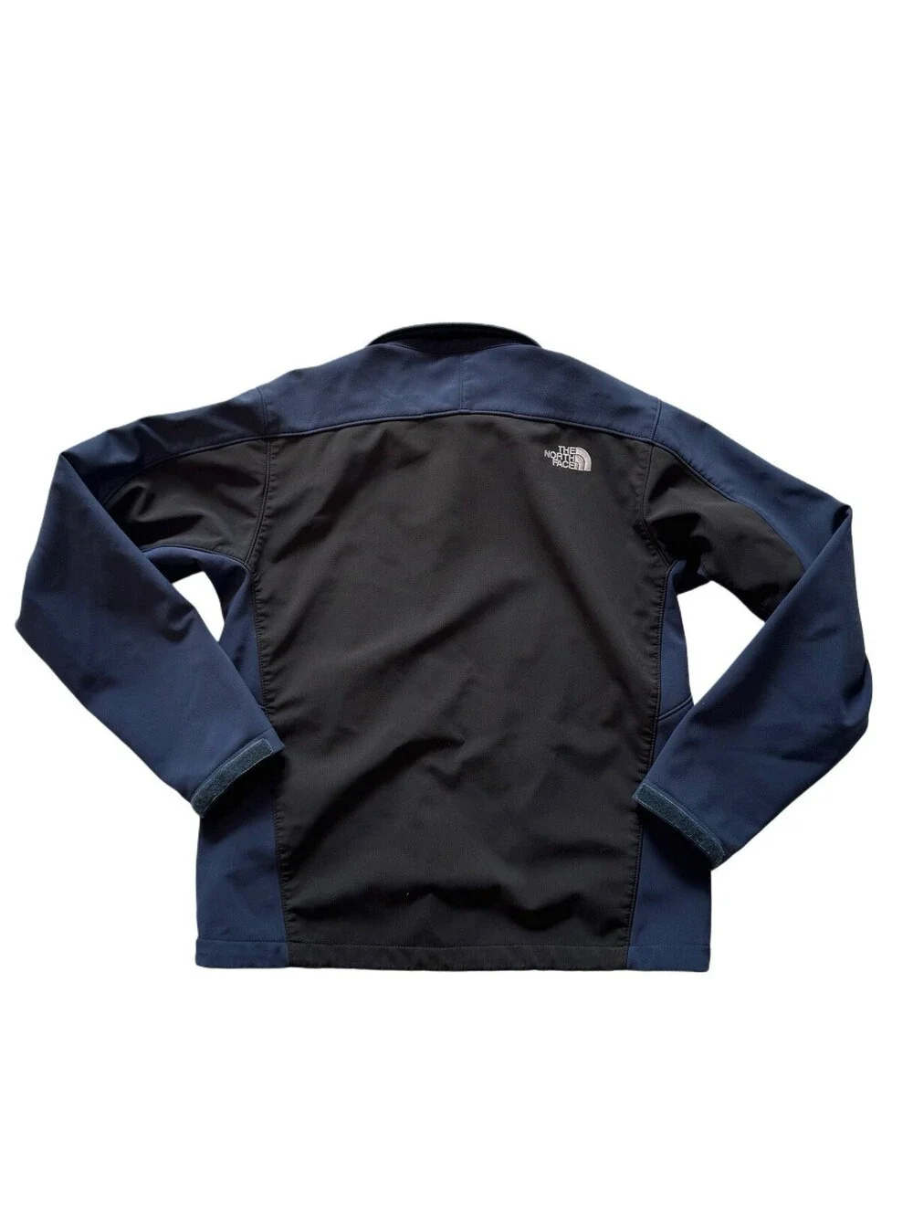 North Face Jacket Mens Medium Softshell Apex Bionic Fleece Lined Blue Black